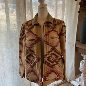 Tasha Polizzi Tan and Brown Patterned Utility Jacket